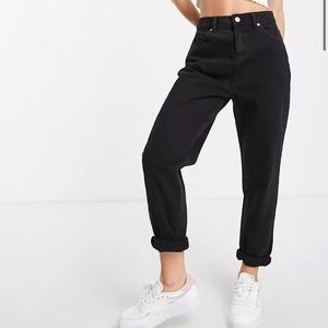 ASOS Petite Black High Waist Mom Jeans